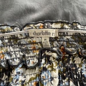 CHARLOTTE RUSSE FLORAL TUNIC OFF-SHOULDER SIZE M